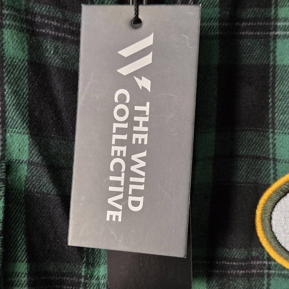 NWT Greenbay Packers Flannel Zip Front Jacket Green Black Plaid NFL Women Sz L - Picture 10 of 10
